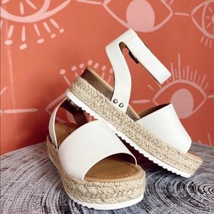 White Platform Sandals NIB